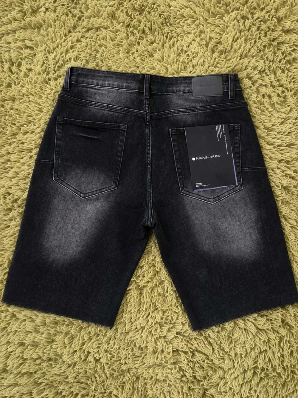 Purple Brand Rhinestone Black Denim Shorts NWT Men's Size 32 Designer Jean